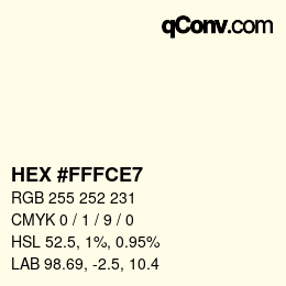 颜色代码: HEX #FFFCE7 | qconv.com