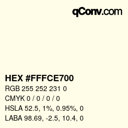 Color code: HEX #FFFCE700 | qconv.com