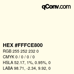 Color code: HEX #FFFCE800 | qconv.com