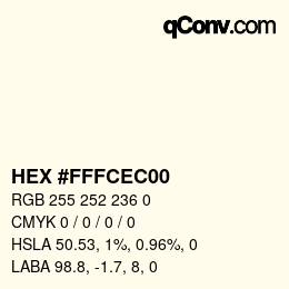 Color code: HEX #FFFCEC00 | qconv.com