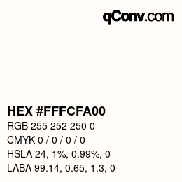 Color code: HEX #FFFCFA00 | qconv.com