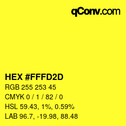 Color code: HEX #FFFD2D | qconv.com