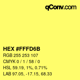 Color code: HEX #FFFD6B | qconv.com