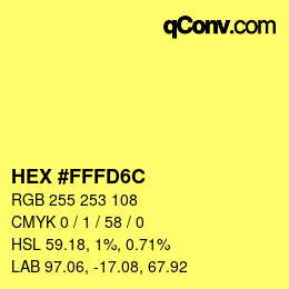 Color code: HEX #FFFD6C | qconv.com