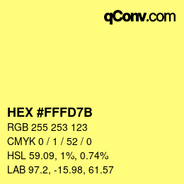 カラーコード: HEX #FFFD7B | qconv.com