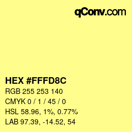カラーコード: HEX #FFFD8C | qconv.com