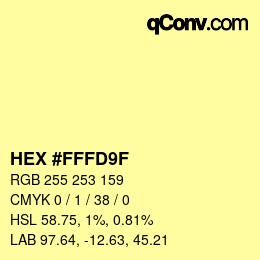 Color code: HEX #FFFD9F | qconv.com