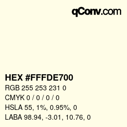 颜色代码: HEX #FFFDE700 | qconv.com