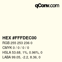 Farbcode: HEX #FFFDEC00 | qconv.com