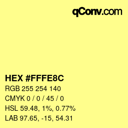 Color code: HEX #FFFE8C | qconv.com