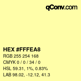 カラーコード: HEX #FFFEA8 | qconv.com