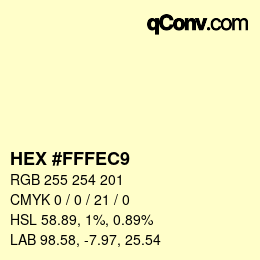 カラーコード: HEX #FFFEC9 | qconv.com