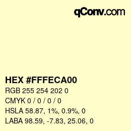 Color code: HEX #FFFECA00 | qconv.com