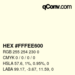 Color code: HEX #FFFEE600 | qconv.com