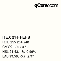 Color code: HEX #FFFEF8 | qconv.com