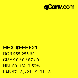 Color code: HEX #FFFF21 | qconv.com