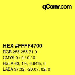 Color code: HEX #FFFF4700 | qconv.com