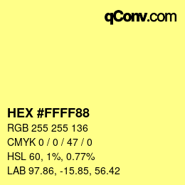 カラーコード: HEX #FFFF88 | qconv.com