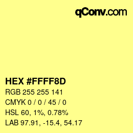 颜色代码: HEX #FFFF8D | qconv.com