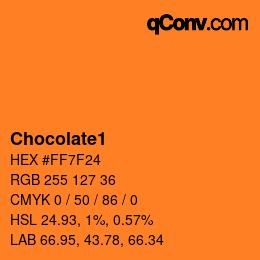 カラー名: Chocolate1 HEX #FF7F24 | qconv.com