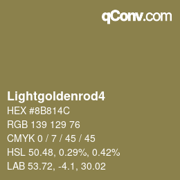 カラー名: Lightgoldenrod4 HEX #8B814C | qconv.com