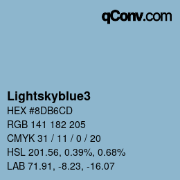 カラー名: Lightskyblue3 HEX #8DB6CD | qconv.com