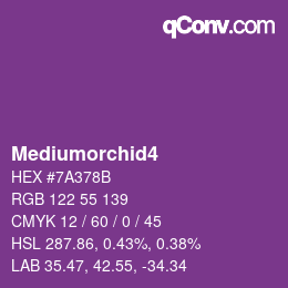 カラー名: Mediumorchid4 HEX #7A378B | qconv.com