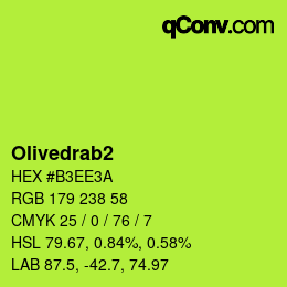 カラー名: Olivedrab2 HEX #B3EE3A | qconv.com