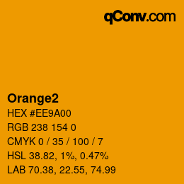 カラー名: Orange2 HEX #EE9A00 | qconv.com