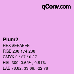 カラー名: Plum2 HEX #EEAEEE | qconv.com