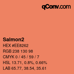 Nom de la couleur: Salmon2 HEX #EE8262 | qconv.com