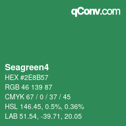 Nom de la couleur: Seagreen4 HEX #2E8B57 | qconv.com