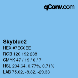 カラー名: Skyblue2 HEX #7EC0EE | qconv.com