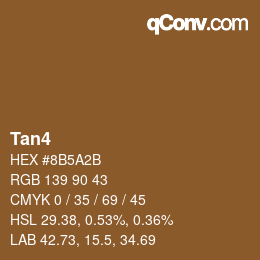 カラー名: Tan4 HEX #8B5A2B | qconv.com