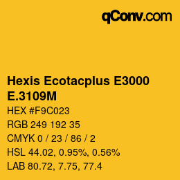 カラーコード: Hexis Ecotacplus E3000 - E.3109M | qconv.com