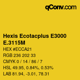 カラーコード: Hexis Ecotacplus E3000 - E.3115M | qconv.com