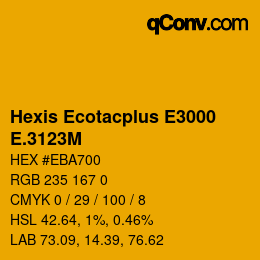 カラーコード: Hexis Ecotacplus E3000 - E.3123M | qconv.com