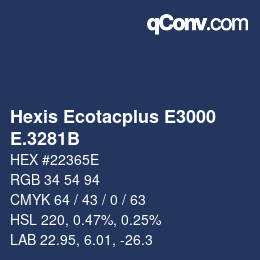 Farbcode: Hexis Ecotacplus E3000 - E.3281B | qconv.com