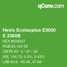 カラーコード: Hexis Ecotacplus E3000 - E.3360B | qconv.com