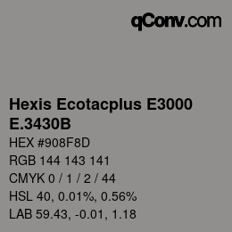 Farbcode: Hexis Ecotacplus E3000 - E.3430B | qconv.com