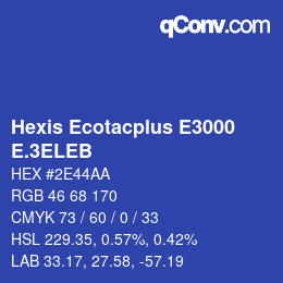 カラーコード: Hexis Ecotacplus E3000 - E.3ELEB | qconv.com
