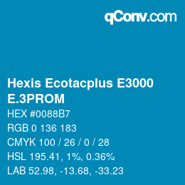 カラーコード: Hexis Ecotacplus E3000 - E.3PROM | qconv.com