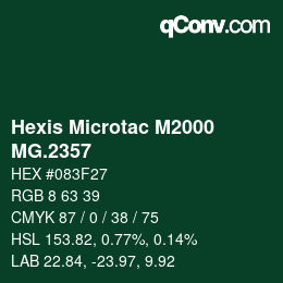 Código de color: Hexis Microtac M2000 - MG.2357 | qconv.com