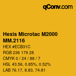 カラーコード: Hexis Microtac M2000 - MM.2116 | qconv.com