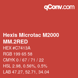 Código de color: Hexis Microtac M2000 - MM.2RED | qconv.com