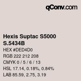 Farbcode: Hexis Suptac S5000 - S.5434B | qconv.com