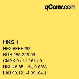 颜色代码: HKS 1 | qconv.com