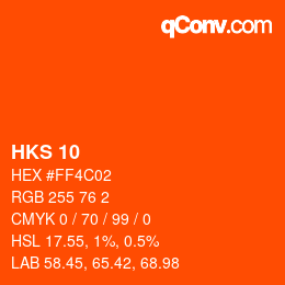 颜色代码: HKS 10 | qconv.com