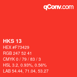 颜色代码: HKS 13 | qconv.com