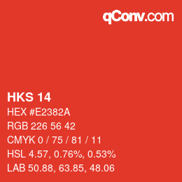 颜色代码: HKS 14 | qconv.com